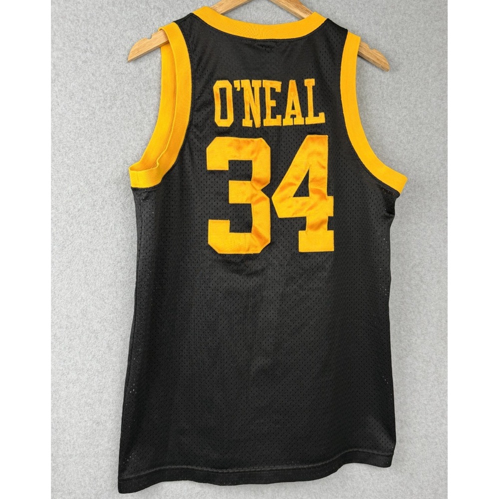 Vintage Nike Team Sports Lakers Shaquille O'Neal 34 Jersey Mens M Black Gold +2 - Picture 2 of 16